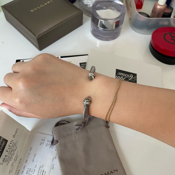 David Yurman Cable Classics Princess Bracelet with Prasiolite and Diamonds - Picture 3 of 6